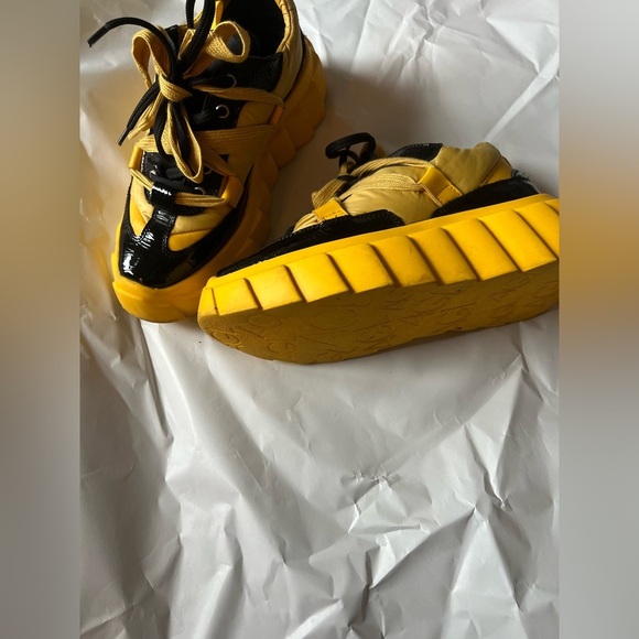 AGL Yellow and Black Women's Sneakers - Picture 7 of 7